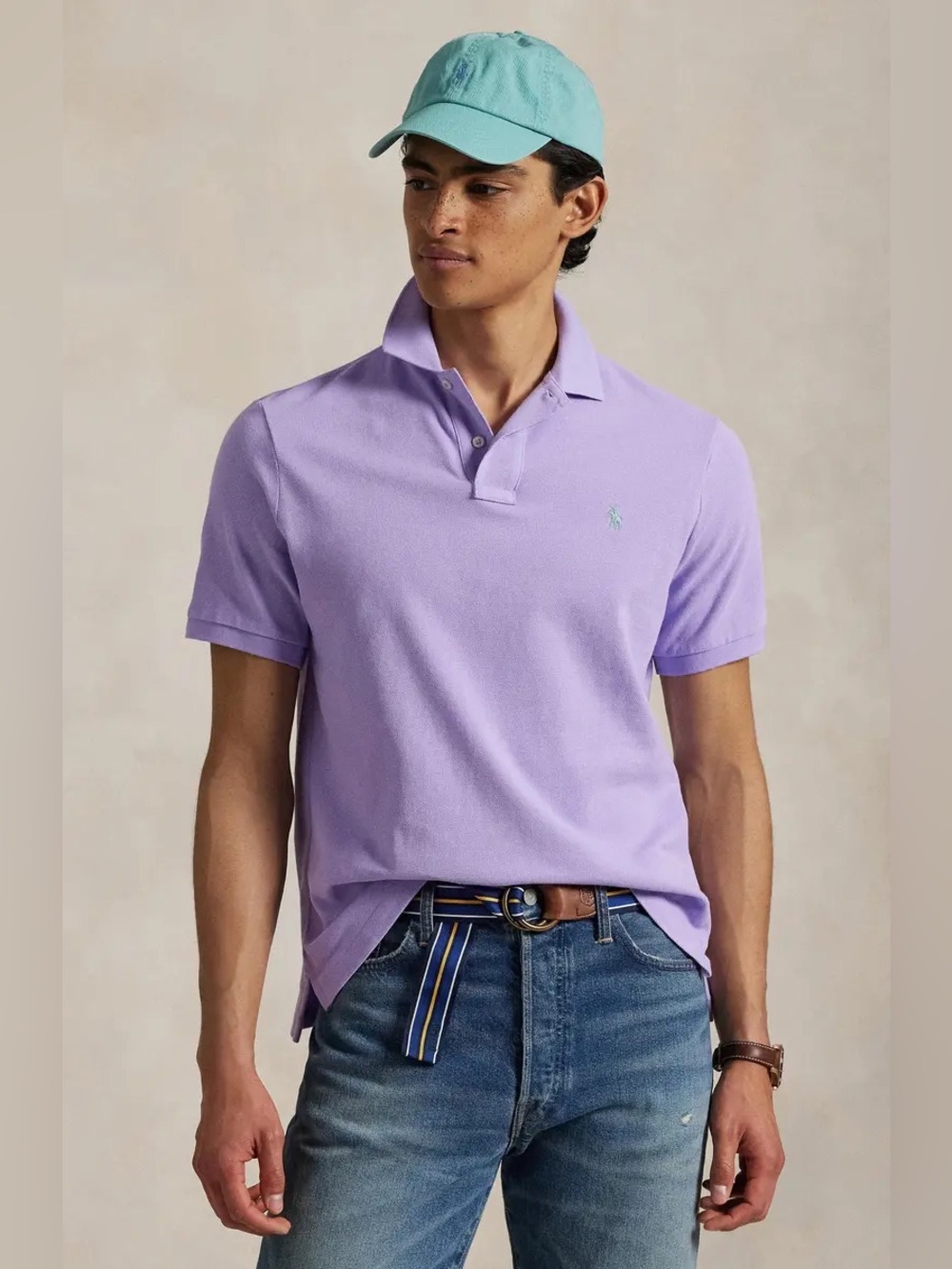 Polo by Ralph Lauren Classic-Fit Mesh Polo Shirt Medium light lilac